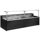 VZ30/B5-VR2 (25) Venice Verkaufstheke Umluft, Glasscheibe 90°, mit Reservefach - SCHWARZ